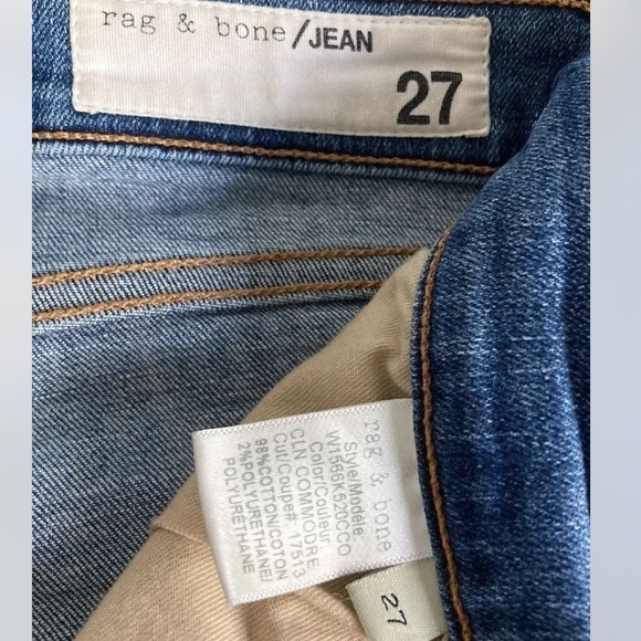 RAG & Bone Frayed Skinny Jeans Women's Size 27 High-rise Blue Wash Denim - Picture 5 of 10